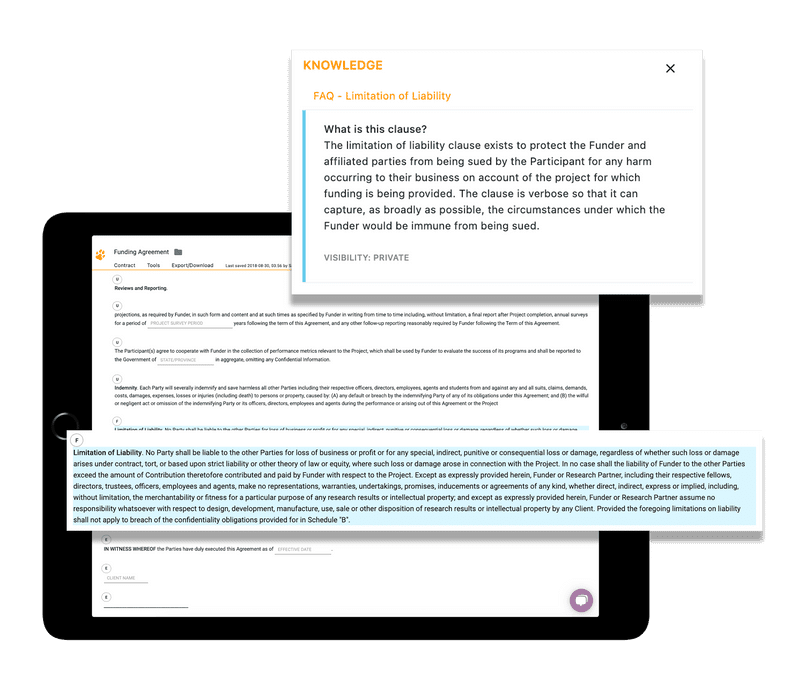 Policysaurus comparing clauses across agreements
